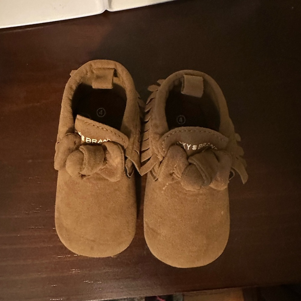 Brown Suede Kids Moccasins